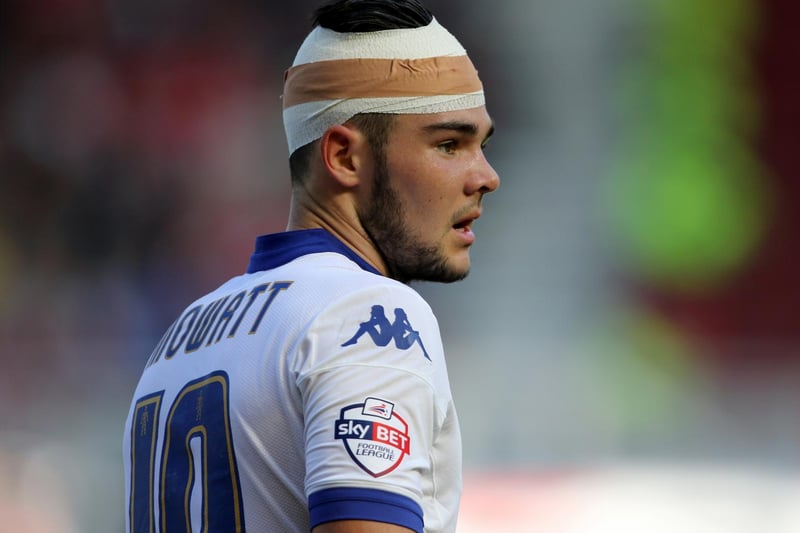 Alex Mowatt is pictured sporting a head bandage during the Championship clash against Middlesbrough at the Riverside in September 2015.