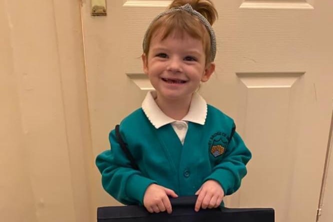 Laura J Wharton said: "Gracie finishes her first term in nursery tommorow."