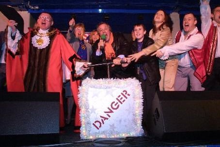 The Mayor and Mayoress of Wakefield, Richard Whiteley, Matthew Lewis, Nicola Gates, Mucky Mick and Dirty Dick