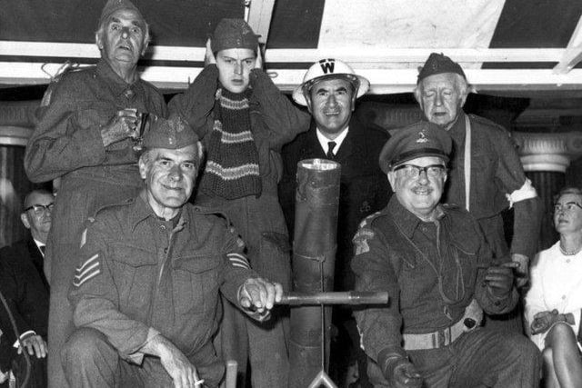 Cast of Dads Army perform the duties at the 1971 switch-on