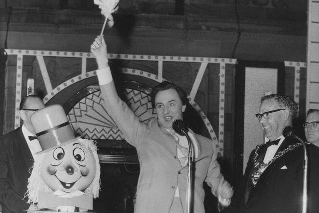 Tickling stick in hand, Sir Ken Dodd switches on the Illuminations in 1966