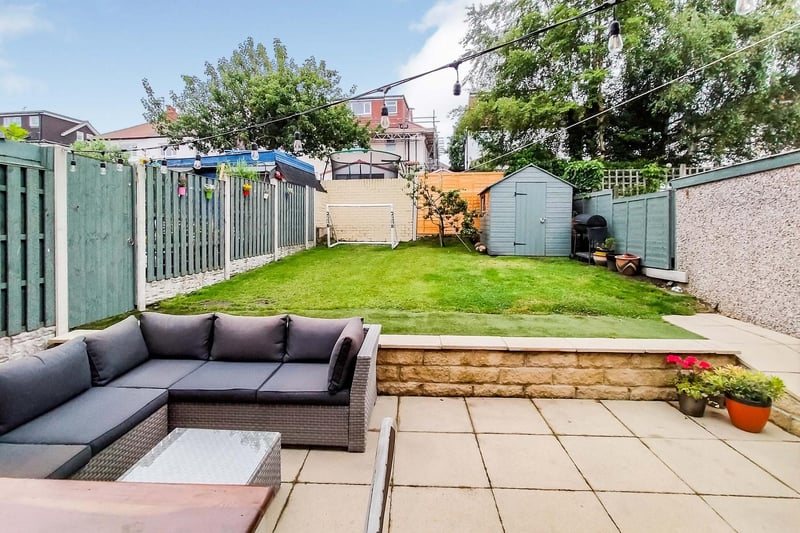 Outside is a paved patio area perfect for barbecues and entertaining, leading up to a small, easily maintained garden with room for football practice and playing. There is also a very handy shed.