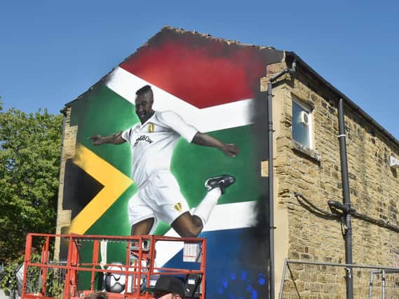 Former Leeds United captain Lucas Radebe has a mural which stands in Chapel Allerton. Pic: Steve Riding