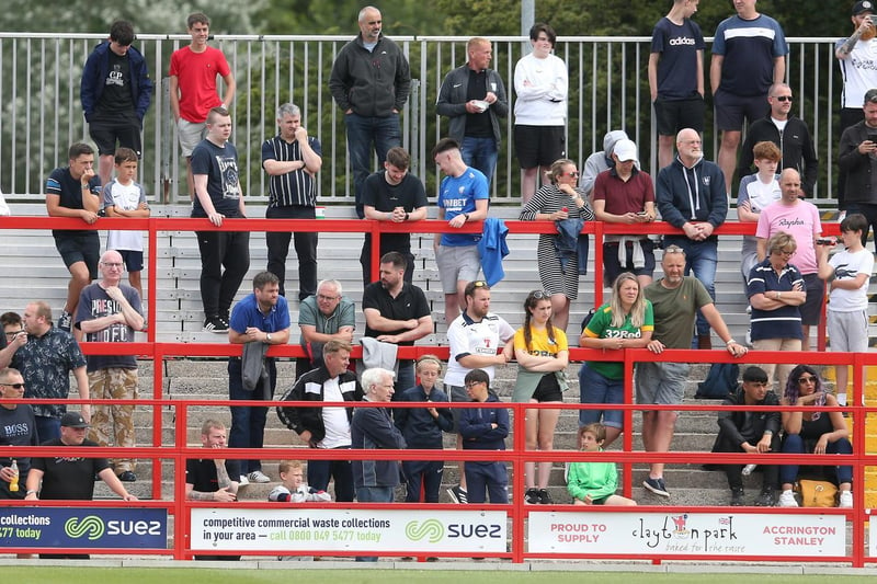 PNE fans behind the goal at Accrington
