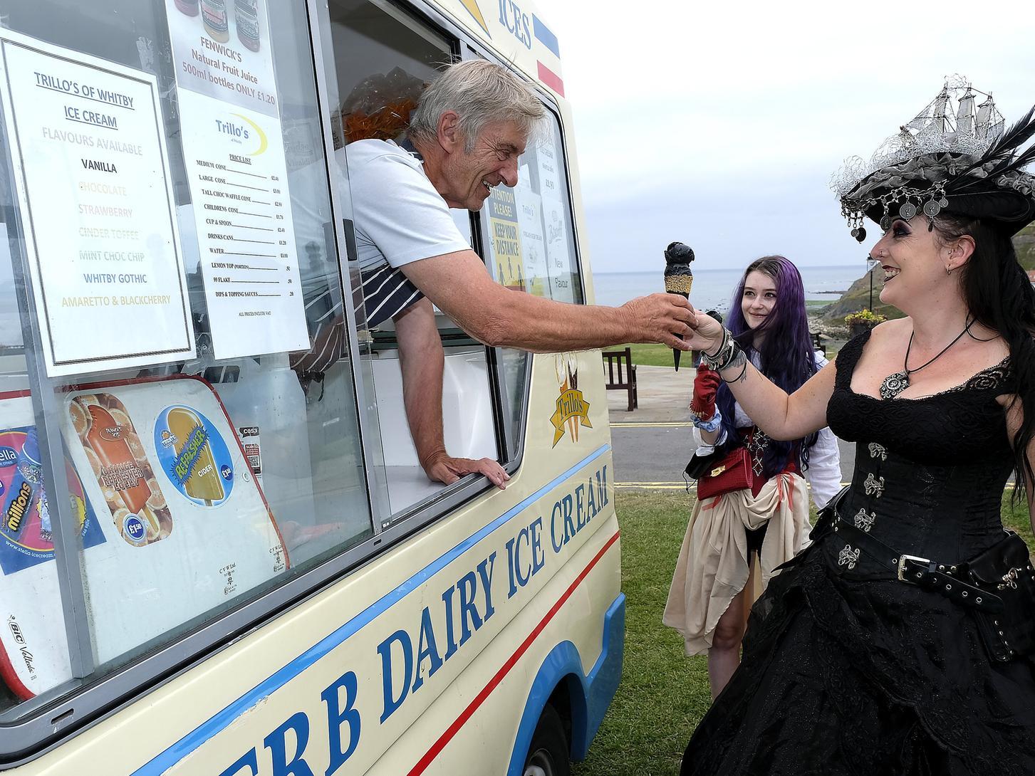 Taking time out for an ice cream.
213384u