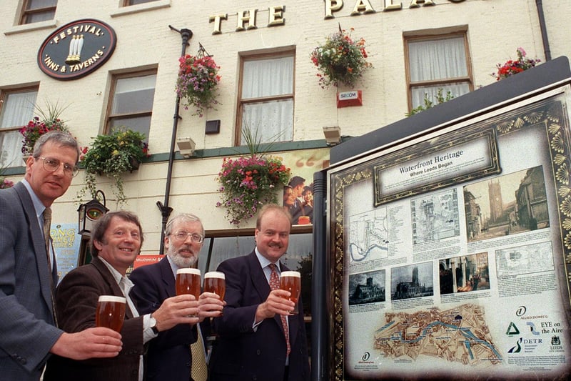 The Waterfront Heritage board at The Palace pub was launched. Pictured is Nigel Clark of Groundwork Leeds, Eric Cowin of Eye On The Aire, historian Dr.Kevin Grady and Jeremy Greville Williams of Allied Domecq Inns