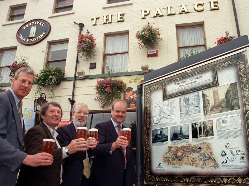 The Waterfront Heritage board at The Palace pub was launched. Pictured is Nigel Clark of Groundwork Leeds, Eric Cowin of Eye On The Aire, historian Dr.Kevin Grady and Jeremy Greville Williams of Allied Domecq Inns