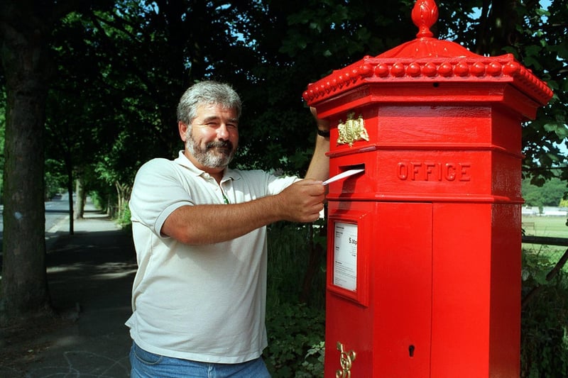 The Royal Mail shelled out £40,000 to save this Victorian postbox on Denton Road after it was damaged by a car. Pictured posting a letter is Stephen Wheelhouse.