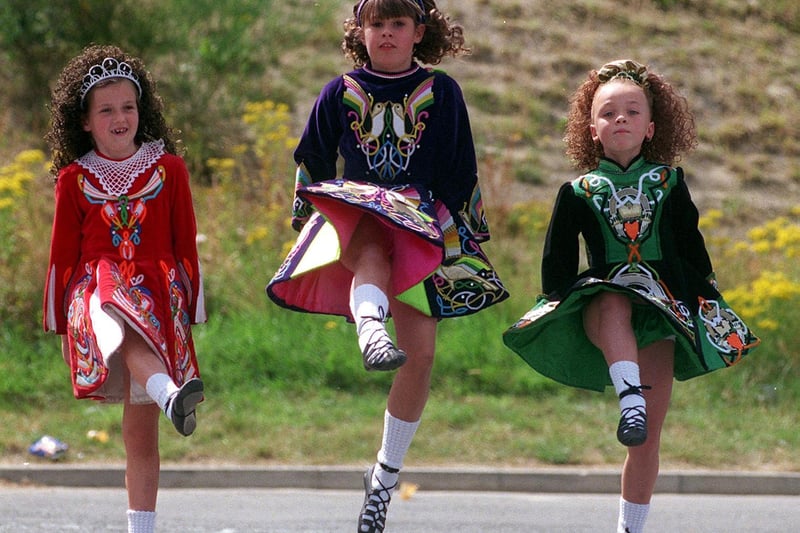 South Leeds Stadium hosted an festival of Irish dance. Pictured, from left, are Scarlett Walton, Poppy Sargent and Hannah Stapylton.