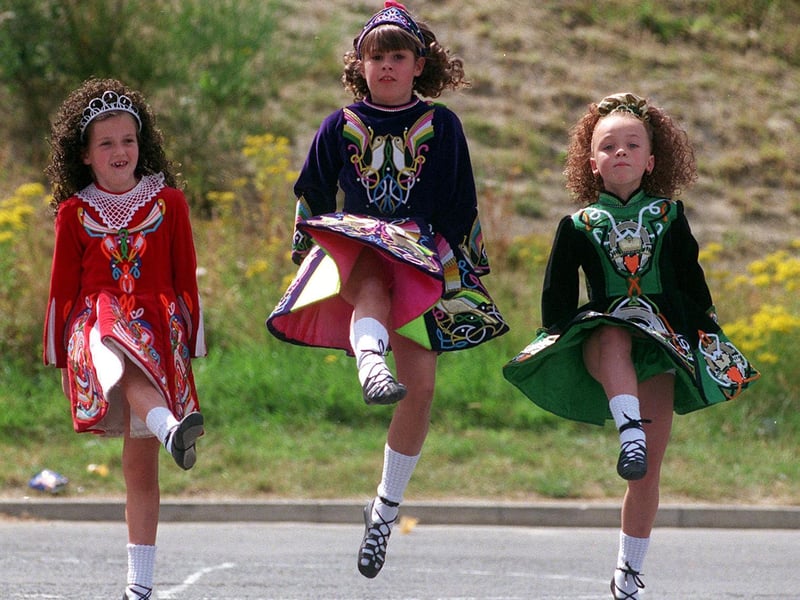 South Leeds Stadium hosted an festival of Irish dance. Pictured, from left, are Scarlett Walton, Poppy Sargent and Hannah Stapylton.