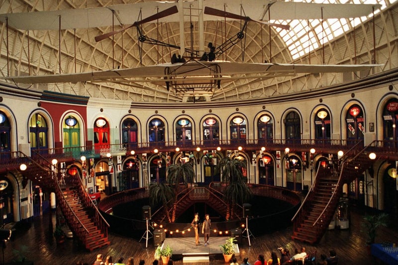 The Leeds to the Millennium fashion show took place at the Corn Exchange.