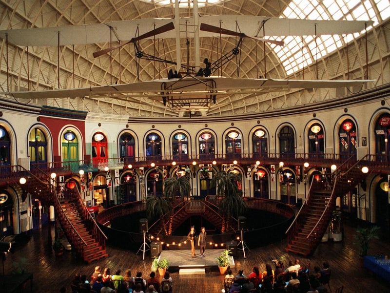 The Leeds to the Millennium fashion show took place at the Corn Exchange.