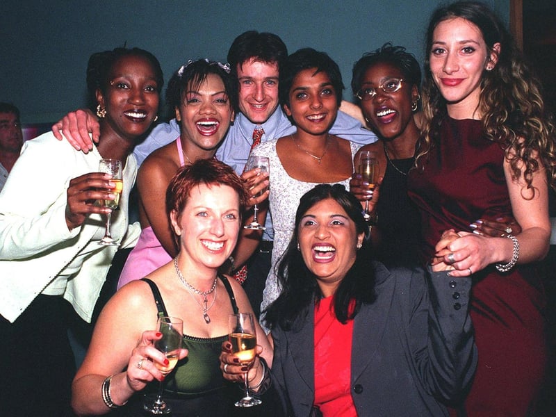 New Channel 4 show Love in Leeds was aired. Pictured with YEP reporter Andy Farmer are Tracie Hunkins, Sam Crane, Nimi, Lisa Hunkins and Janine Warner. Front: Christine North and Sunita Mistry.