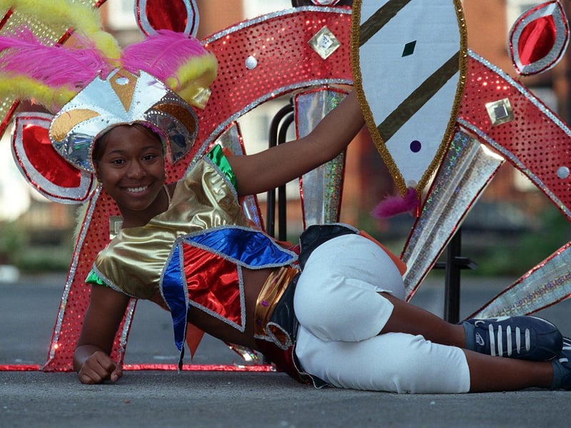It costume fitting time ahead of August's Leeds West Indian Carnival and Ramona Ottley looks cool and colourful.