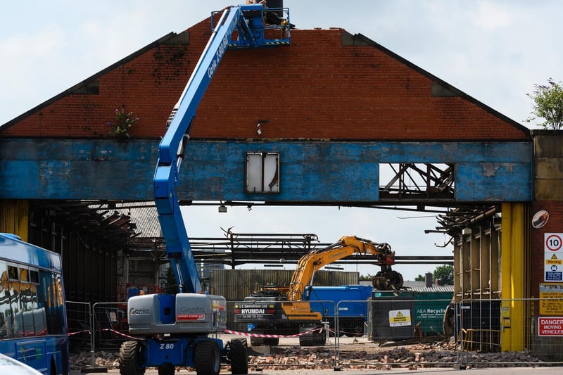 But garages and workshops will be knocked down ahead of a planned redevelopment of the site