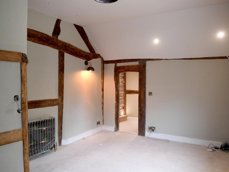 The walls are plastered with lime to let the building breathe