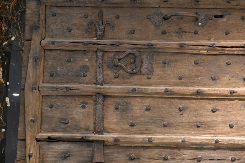 The door still has it's original ironwork, including a knocker