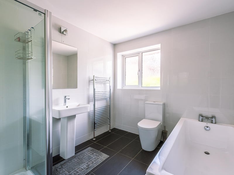 A four piece suite within the bungalow's bathroom