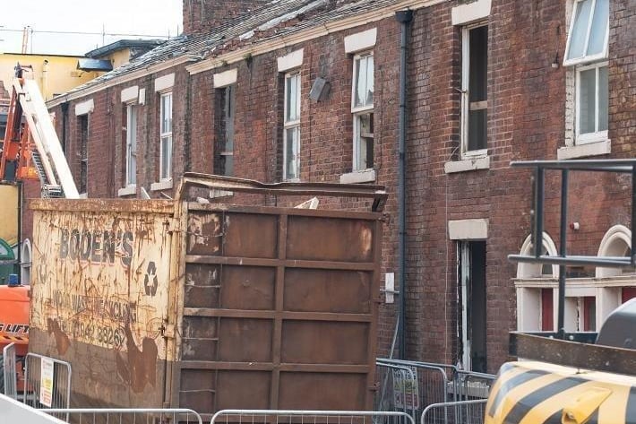 Row of houses opposite UCLan library on Saint Peter's Street were demolished in 2019 as part of the university's masterplan for a new square.