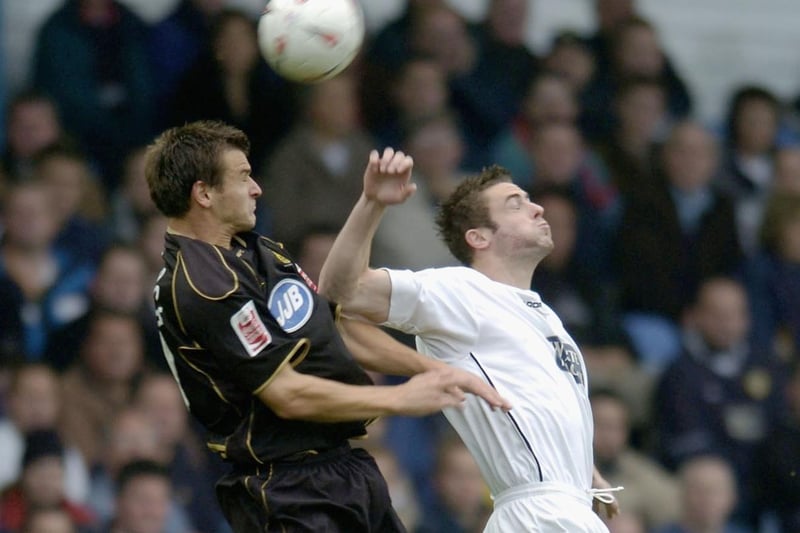 All rise for Frazer Richardson and Wigan Athletic's Lee McCulloch during the Championship clash at Elland Road in October 2004.