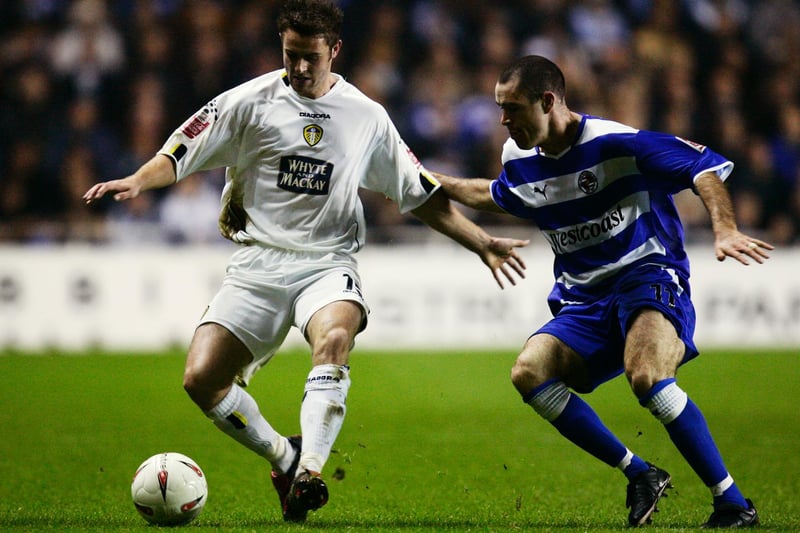 Frazer Richardson gets ready to pull the trigger as Reading's Andy Hughes closes in during the Championship clash at the Madejski Stadium in October 2004.