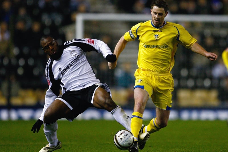 Frazer Richardson gets the better of Derby County's Nathan Ellington during the Carling Cup fourth round clash at Pride Park in November 2008.