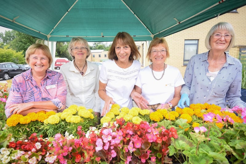 from left, Volunteers Mary Rimmer, Anne Wright, Joan Collinson, Janet Wood and Lynne West.