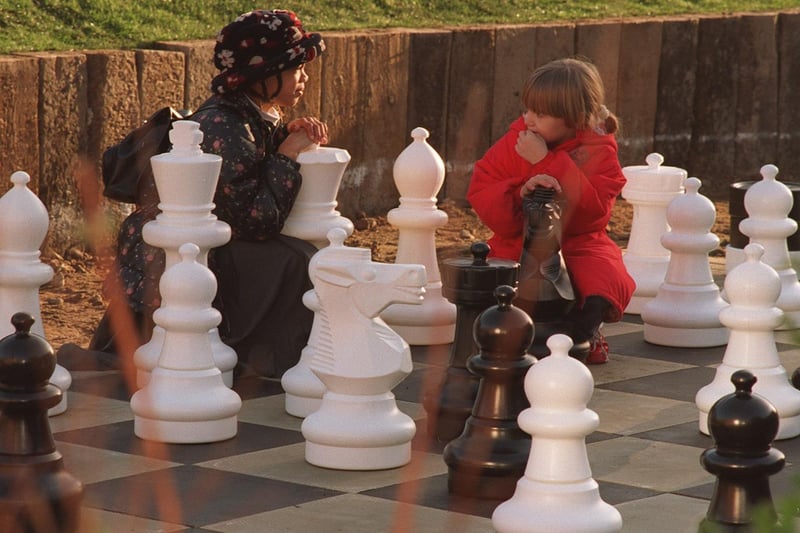 A new outdoor chess park opened in Chapletown. Pictured are Grand Masters in the making Ella Farrar Durrant and Jayde Carlton.