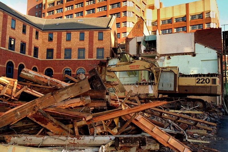 Demolition work was in progress on the old Salvation Army building in Wellington Street in December 1996.