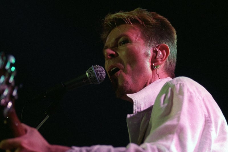 David Bowie on stage at the Town & Country Club.