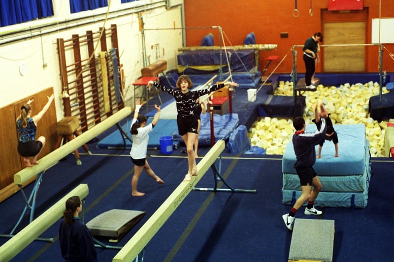 Young gymnasts training in Halifax back in 1998.