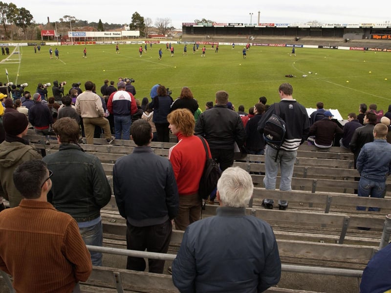 Fans watch the Whites during a training session ahead of the pre-season friendly.