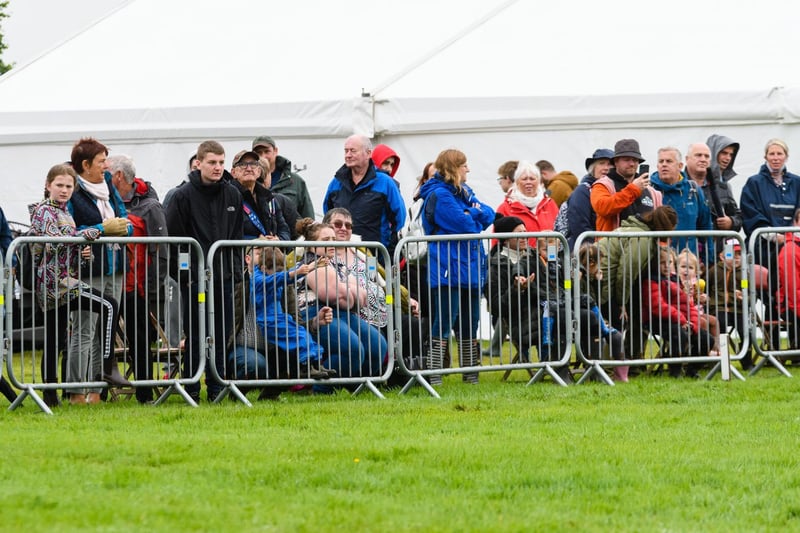 Crowds watch the jousting event at the Royal Lancashire Agricultural Show 2021.