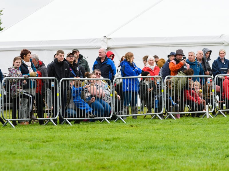 Crowds watch the jousting event at the Royal Lancashire Agricultural Show 2021.