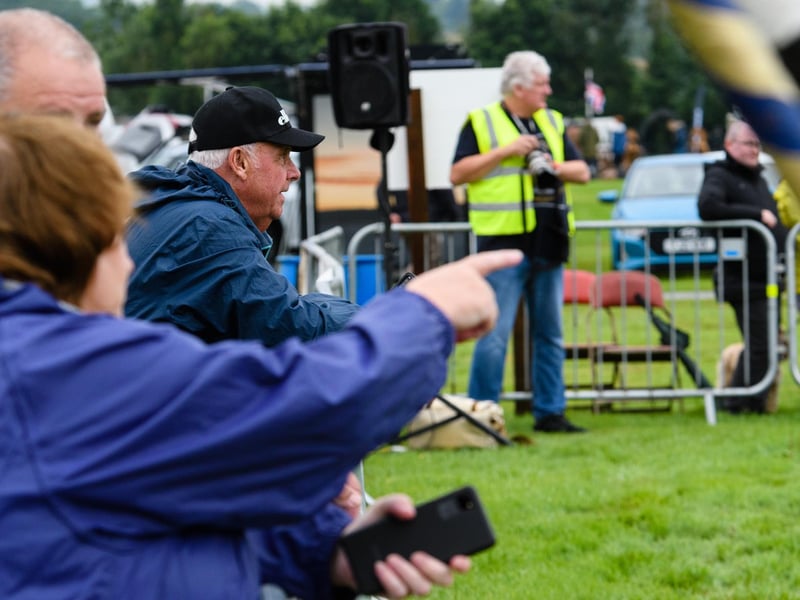 Crowds watch the jousting event at the Royal Lancashire Agricultural Show 2021.