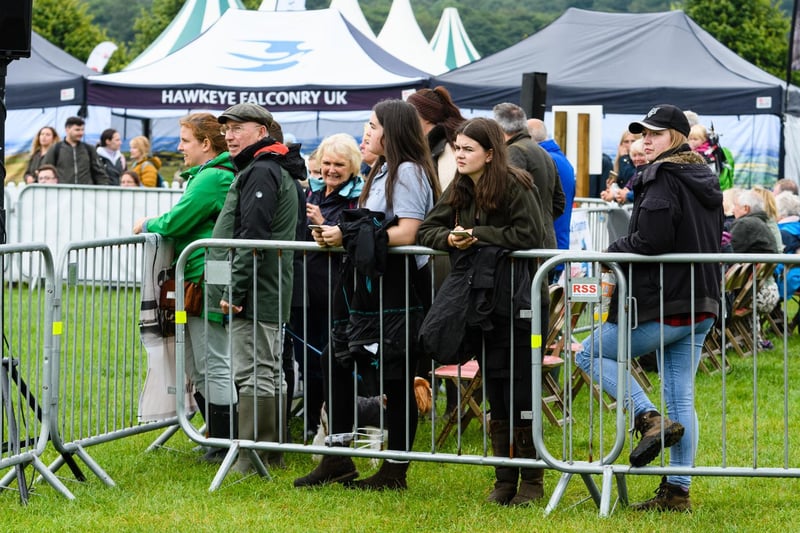Crowds watch the Shetland Pony Grand National at the Royal Lancashire Agricultural Show 2021.