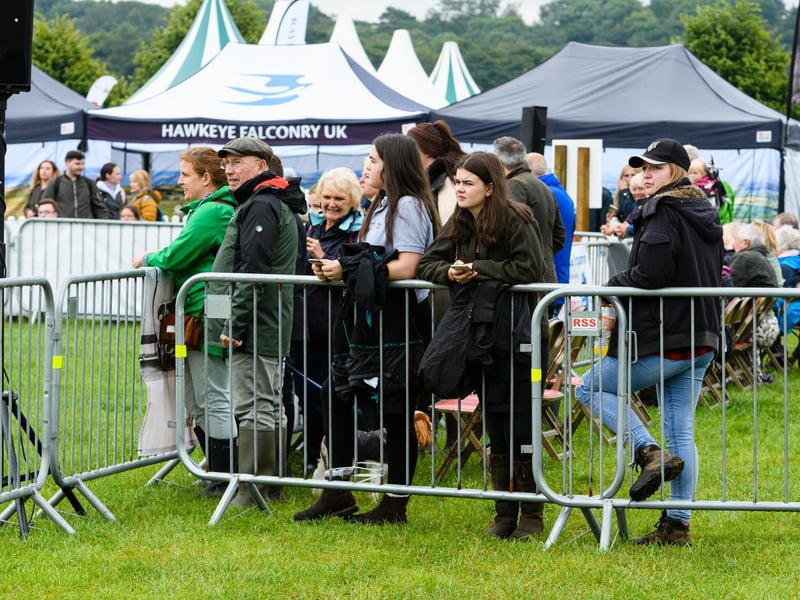 Crowds watch the Shetland Pony Grand National at the Royal Lancashire Agricultural Show 2021.