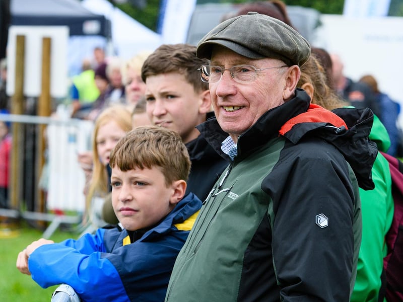 Crowds watch the Shetland Pony Grand National at the Royal Lancashire Agricultural Show 2021.