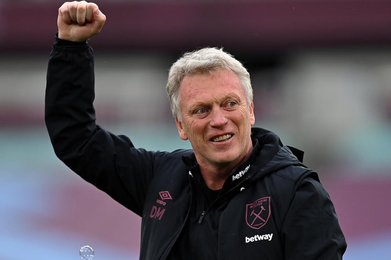 David Moyes, Manager of West Ham United acknowledges the fans following the Premier League match between West Ham United and Southampton at London Stadium on May 23, 2021 in London, England.