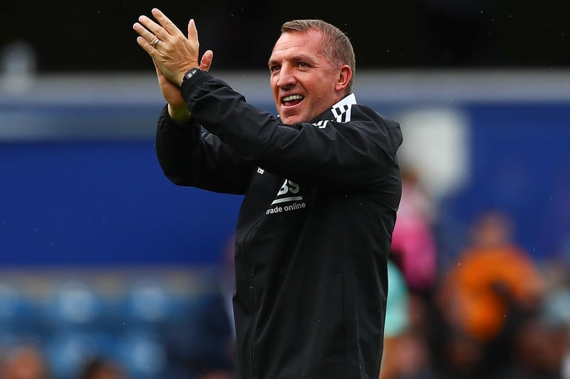 Brendan Rodgers, manager of Leicester City claps the fans following the Pre-Season Friendly match between Queens Park Rangers and Leicester City at The Kiyan Prince Foundation Stadium on July 31, 2021 in London, England.