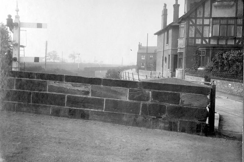 The railway bridge at Austhorpe Road over Leeds to Wetherby line in September 1928. The line was closed to traffic in 1964.