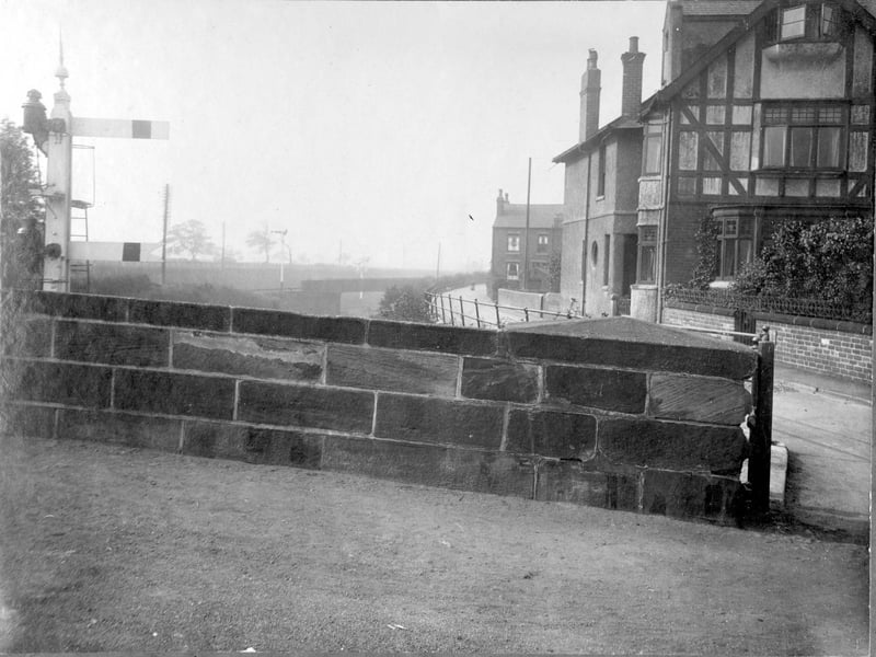 The railway bridge at Austhorpe Road over Leeds to Wetherby line in September 1928. The line was closed to traffic in 1964.