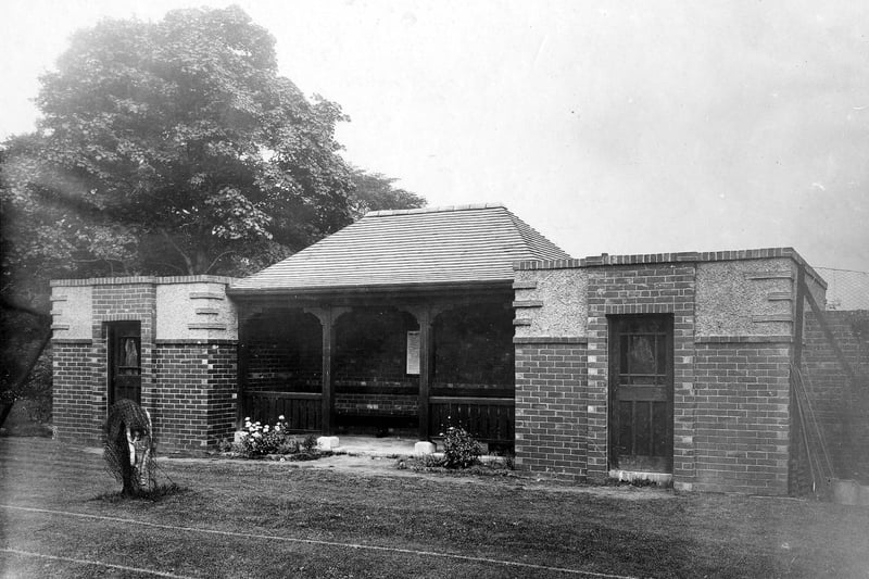 The pavillion in Becketts Park pictured in June 1927. The estate was once part of Kirkstall Abbey property.