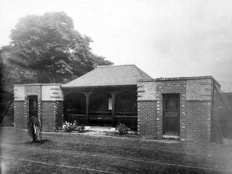 The pavillion in Becketts Park pictured in June 1927. The estate was once part of Kirkstall Abbey property.