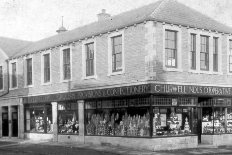 A postcard produced to mark the opening of the new premises of Churwell Industrial Cooperative Society Stores in Elland Road on November 1922.