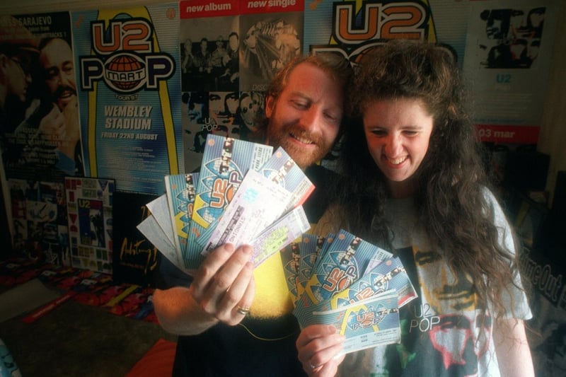 Your YEP featured U2 fanatics Martin Shanahan and Rosemary Parker from Pudsey. Thee are pictured showing off their huge collection of PopMart tour tickets.