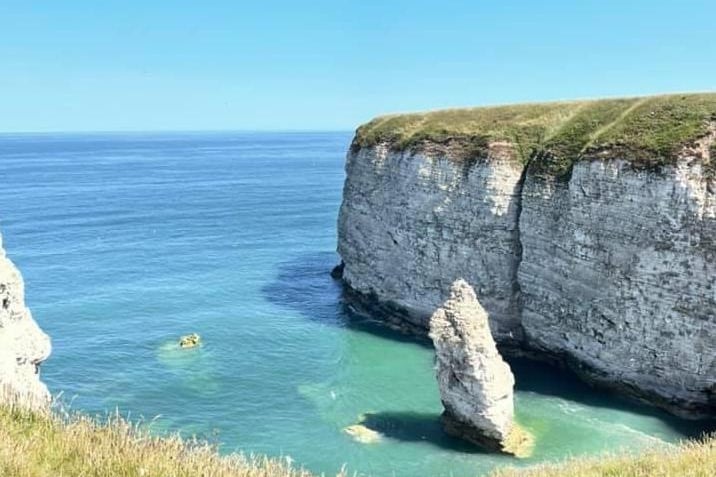 The tranquil imagery of one of Flamborough's cliffs.