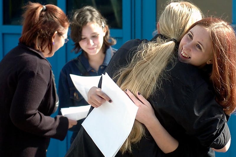 Christine Lefroy-Owen and Maria Buckley celebrate their results in 2005.