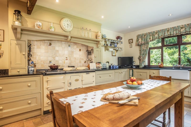 An Aga is a focal point in the welcoming house kitchen