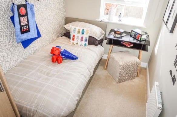 The third bedroom fits a single bed and could be converted into a home office or child's bedroom.
